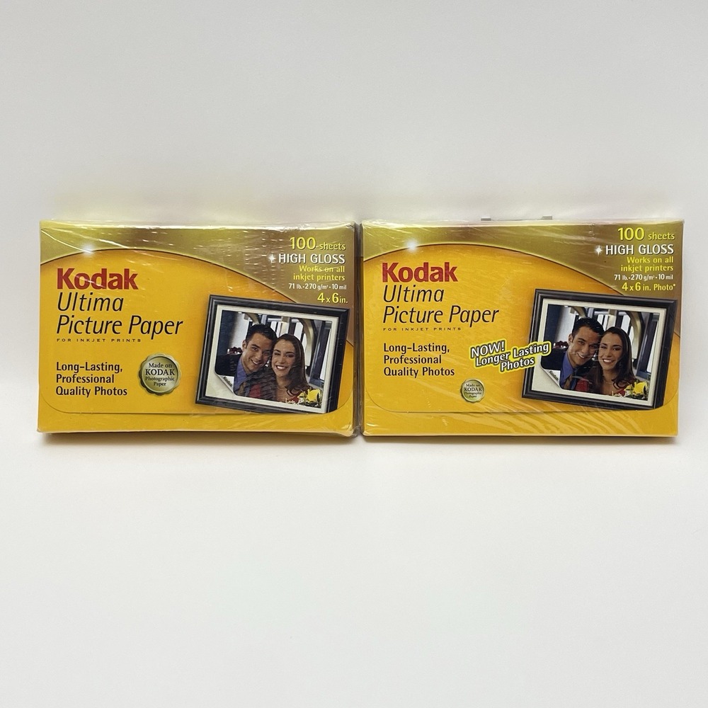 NEW Set Of 2 Packs Kodak Ultima Photo Picture Paper 100 Sheet High‎ Gloss 4x6